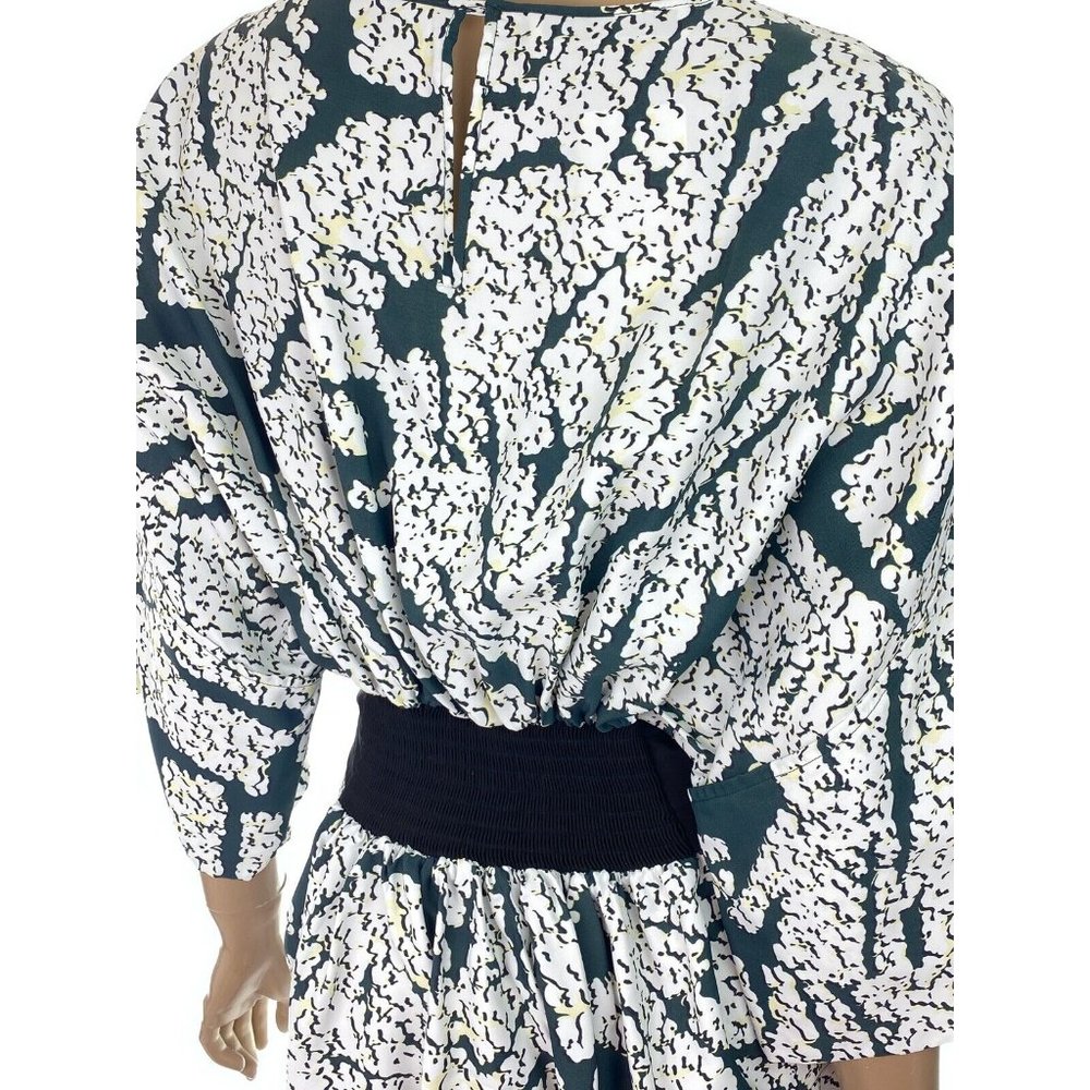 Cedric Charlier Top Blouse Black & White Pattern Black Sash EUR 42 US 8 MSRP$990 - Picture 5 of 7
